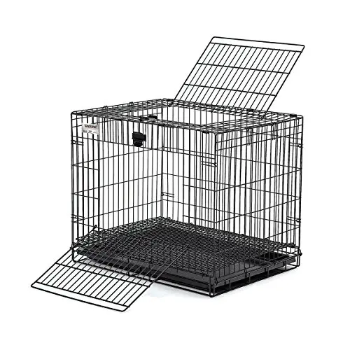 MidWest small black rabbit cage with grid mesh floor