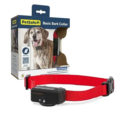 PetSafe Basic Bark Control Collar in black and red nylon