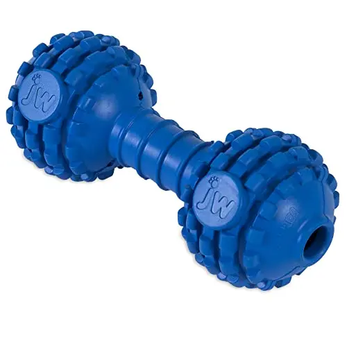 JW Pet Chompion heavyweight rubber dog chew toy with textured bumps