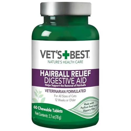 Vet's Best Cat Hairball Relief chewable tablets in bottle