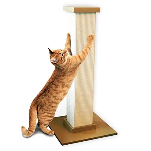 SmartCat Pioneer Pet Ultimate Scratching Post in beige with tall sisal design