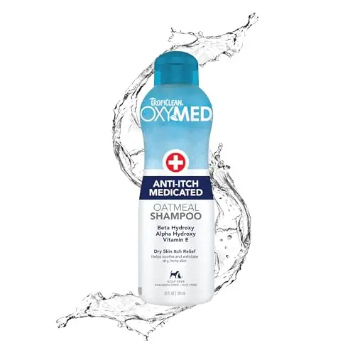 TropiClean OxyMed Medicated Anti-Itch Dog Shampoo bottle