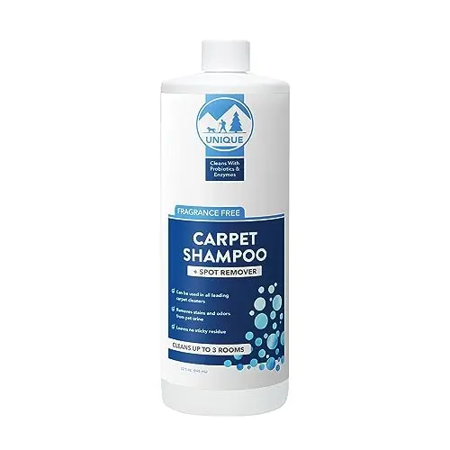Unique Carpet Shampoo and Stain Remover bottle for pet odors