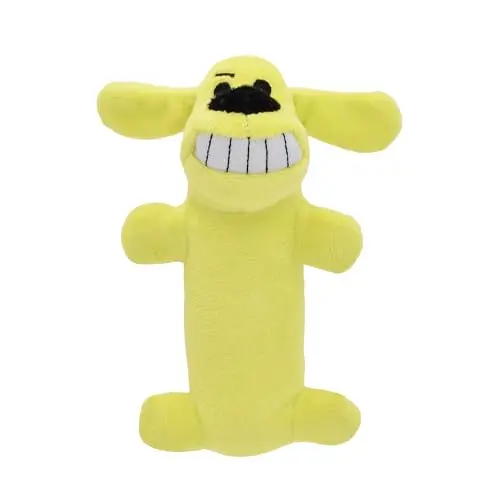 Multipet Loofa dog plush toy in assorted colors with squeaker