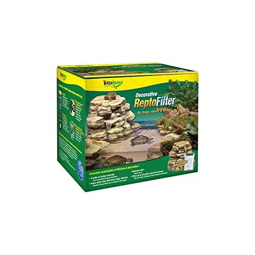 Tetra Decorative ReptoFilter turtle tank filter with natural stone waterfall design