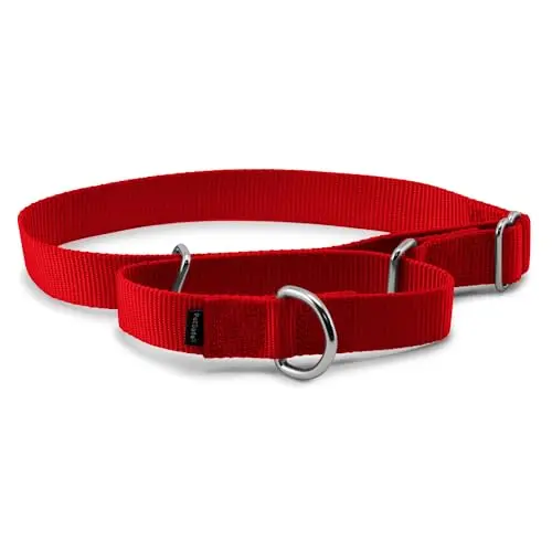 PetSafe adjustable martingale dog collar in red for large dogs