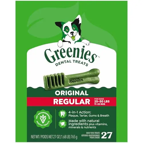 Greenies Regular Size dental dog treat in original flavor
