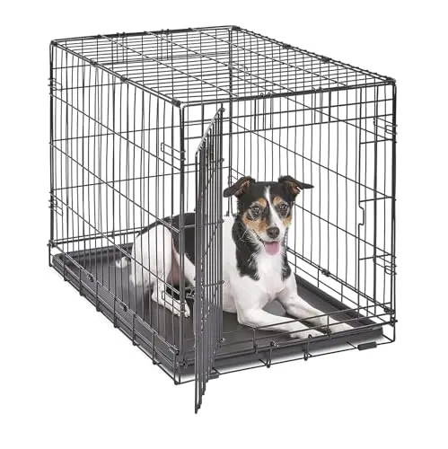 MidWest Homes for Pets 30-inch single door metal dog crate with leak-proof tray
