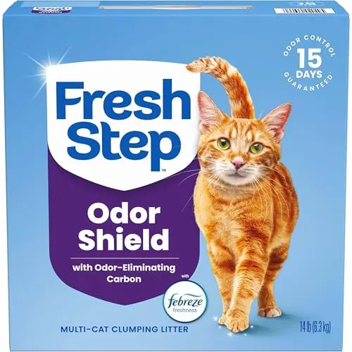 Fresh Step Clumping Cat Litter box with activated charcoal for odor control
