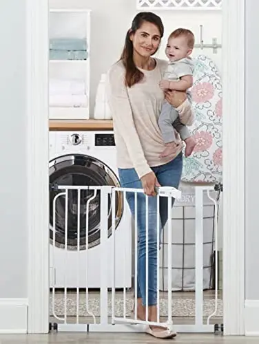 Regalo white extra-wide pressure mounted safety gate for babies and pets