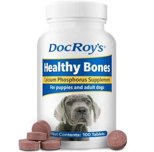 Doc Roys Healthy Bones calcium supplement chewable tablets for dogs and cats