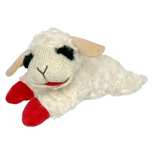 Multipet Lamb Chop plush dog toy with squeaker, extra soft for small and medium dogs