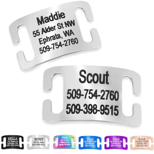 GoTags curved slide-on pet ID tag for noise-free wear