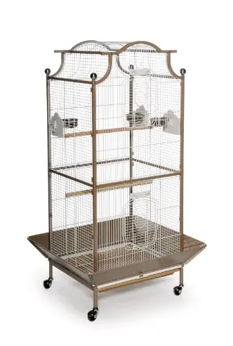 Prevue Pet Products Pagoda style tall cockatiel cage in cocoa and cream colors