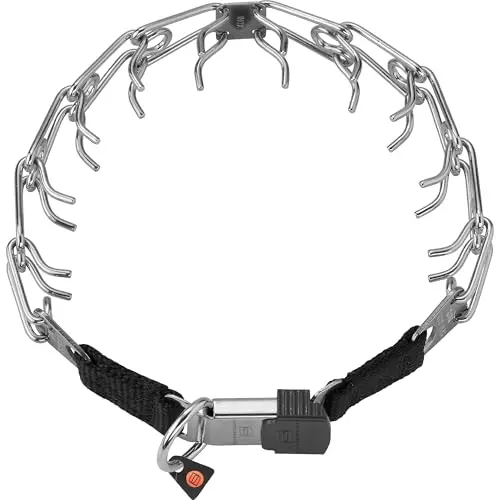 Herm Sprenger stainless steel prong collar with quick-release buckle for medium dogs
