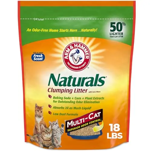 ARM & HAMMER Naturals cat litter bag with baking soda and corn ingredients