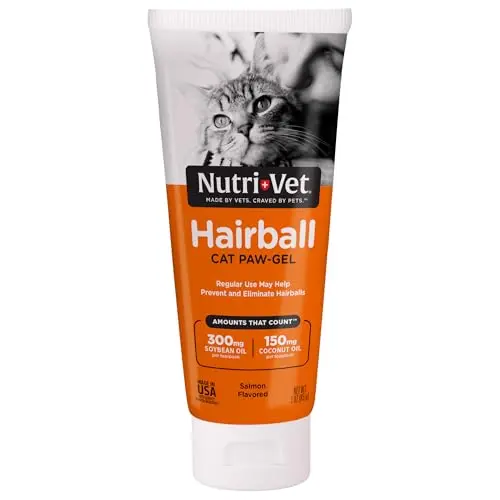 Nutri-Vet Hairball Paw Gel tube with salmon flavor