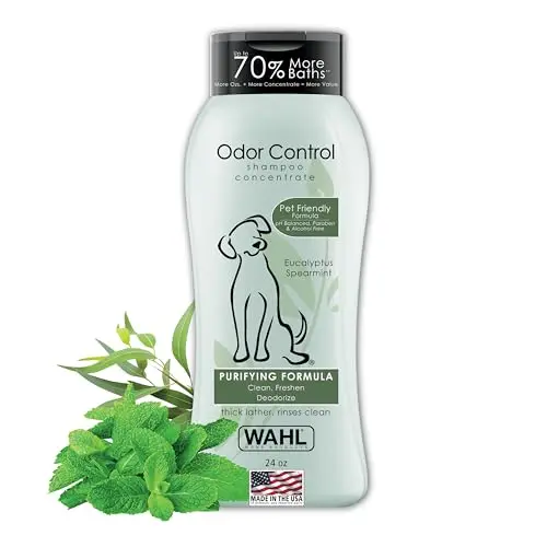 Wahl USA Odor Control Shampoo bottle with eucalyptus and spearmint scent