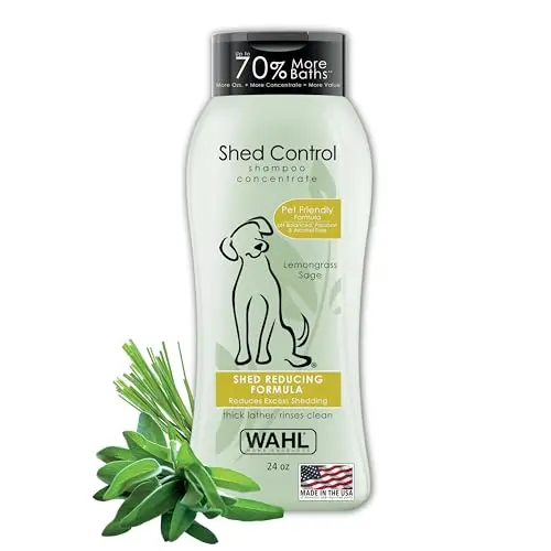 Wahl USA Shed Control Pet Shampoo with lemongrass and sage scent