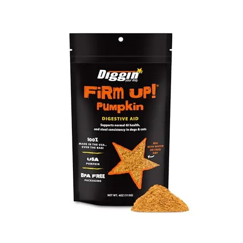 Diggin' Your Dog Firm Up pumpkin powder supplement for dogs and cats