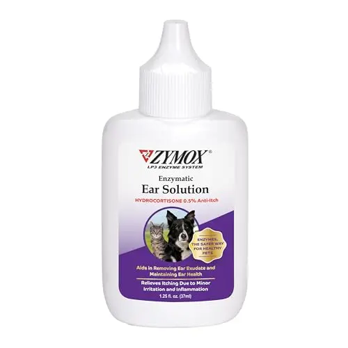 Zymox 0.5% Hydrocortisone Ear Solution bottle for dogs and cats