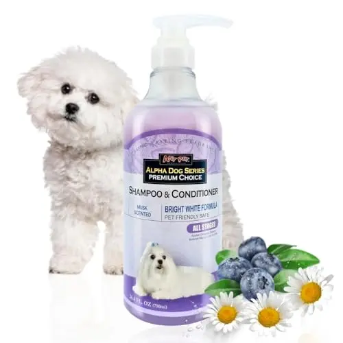 Alpha Dog Series Bright White Dog Shampoo and Conditioner bottle