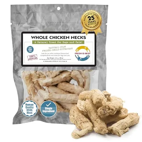 Fresh Is Best Freeze-Dried Chicken Necks for Cats and Dogs in a bag