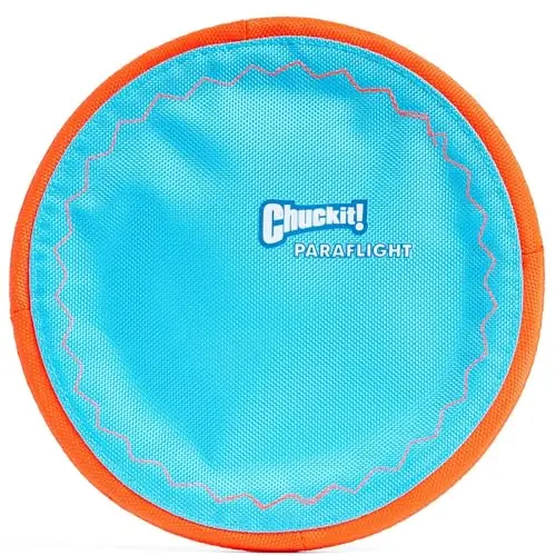 Chuckit! Paraflight blue and orange flying disc dog toy