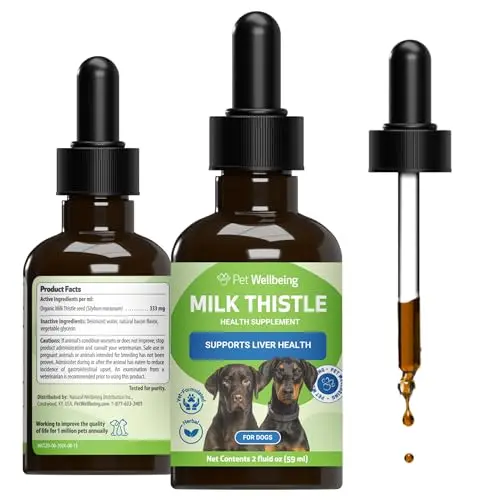 Pet Wellbeing organic milk thistle liquid supplement for dogs