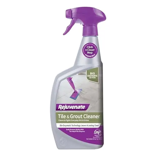 Rejuvenate bio-enzymatic cleaner for tile and grout that lightens and brightens surfaces