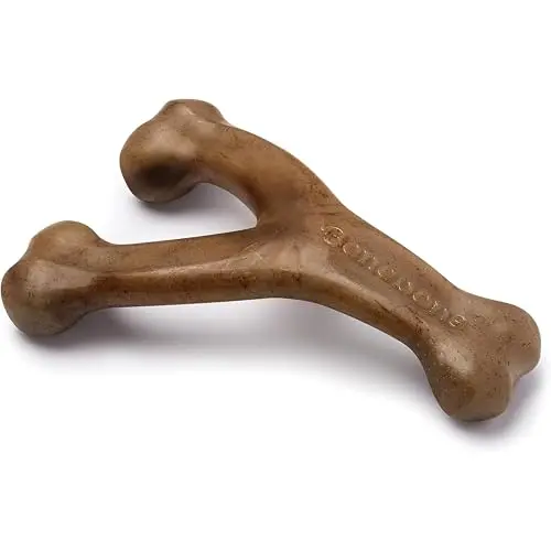 Benebone Wishbone dog chew toy with bacon flavor