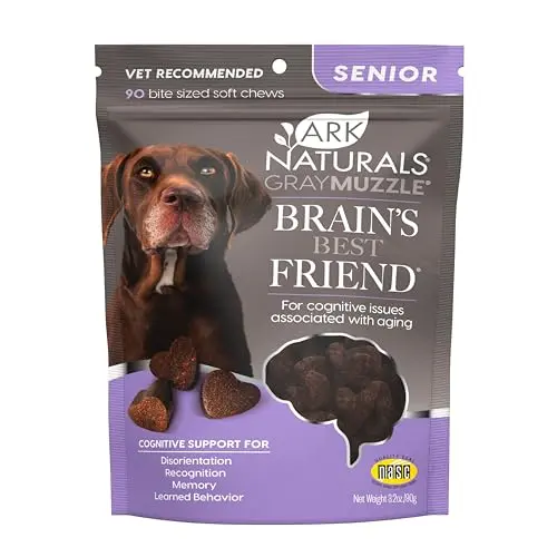 Ark Naturals Gray Muzzle Brain's Best Friend soft chews for senior dog cognitive support