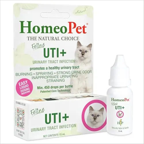 HomeoPet feline UTI+ liquid supplement bottle