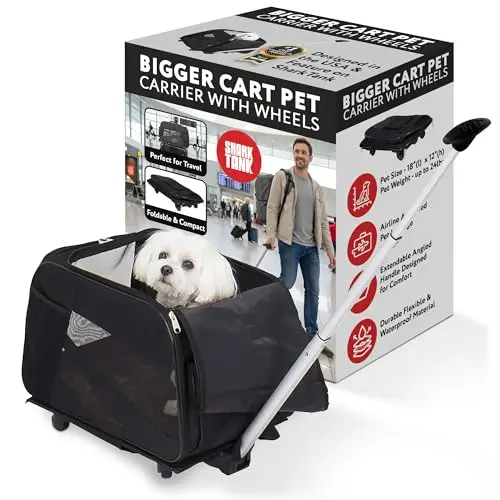 dbest rolling pet carrier with detachable bag and foldable base