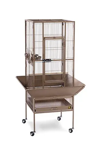 Prevue Pet Products cocoa brown steel bird cage on a rolling stand