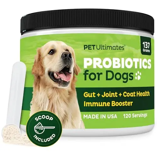 Pet Ultimates probiotic powder for dogs with 22 strains