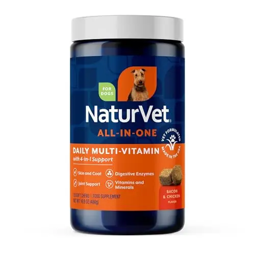 NaturVet All-in-One Dog Supplement soft chews in a jar