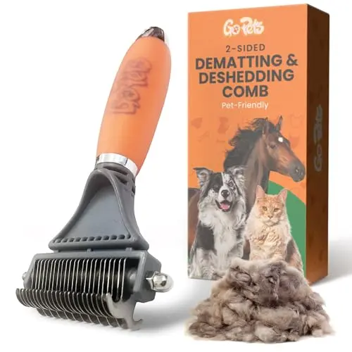 GoPets dual-sided dematting and deshedding comb for dogs
