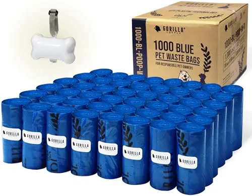 GORILLA SUPPLY 1000-count dog poop bags with patented dispenser