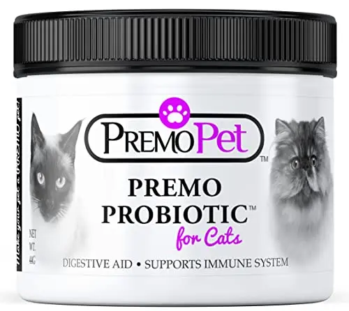 Premo Pet probiotic powder jar for cats