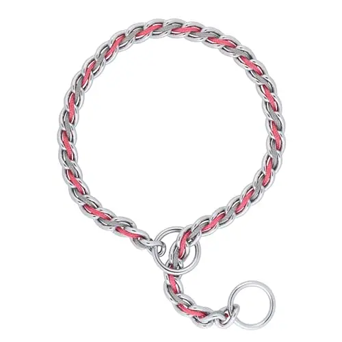 Terrain D.O.G. laced chain slip collar with colored polyester rope for dogs
