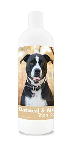 Healthy Breeds Pit Bull Oatmeal Shampoo bottle with aloe for sensitive skin