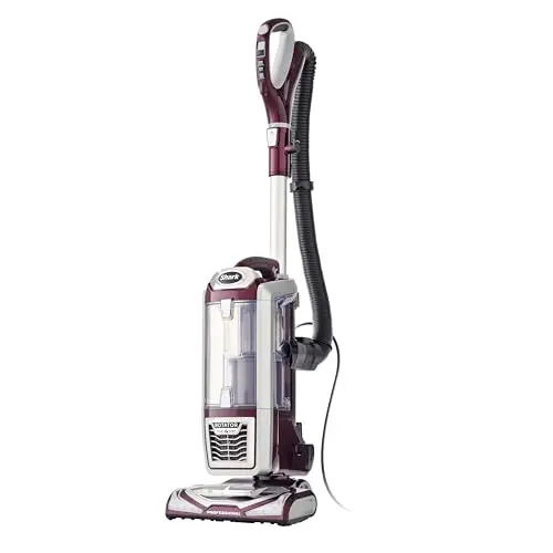 Shark Rotator Powered Lift-Away upright vacuum in bordeaux color with attachments
