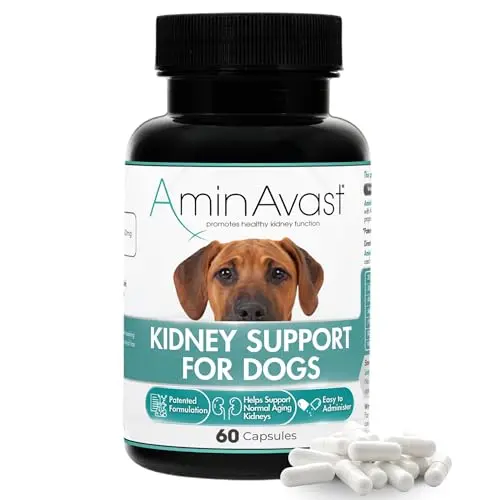 AminAvast Dog Kidney Supplement capsules in a bottle
