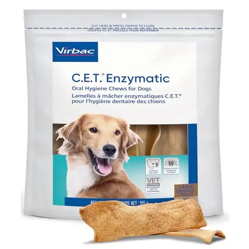 Virbac C.E.T. enzymatic beefhide dental chews for large dogs