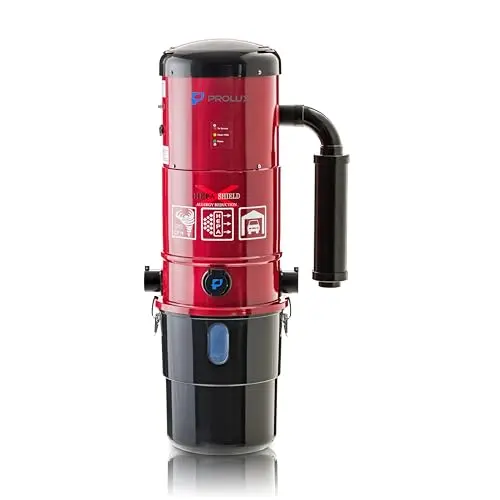 Prolux CV12000 Central Vacuum System with red steel construction