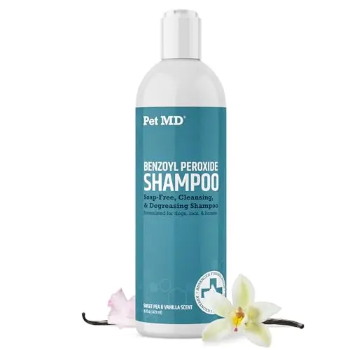 Pet MD Benzoyl Peroxide Medicated Shampoo for Dogs and Cats, citrus scent