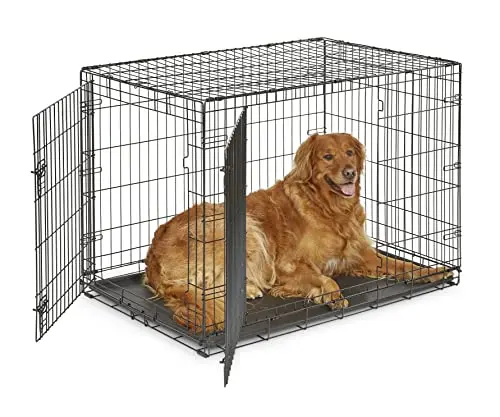 Midwest New World 42-inch double door black folding dog crate