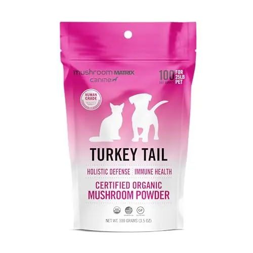 Om Mushroom Matrix organic turkey tail mushroom powder for dogs