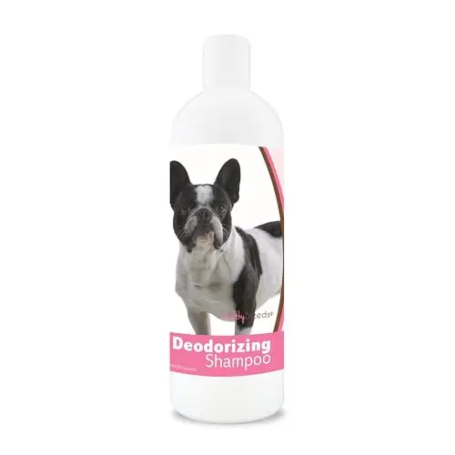Healthy Breeds deodorizing dog shampoo bottle for French Bulldogs